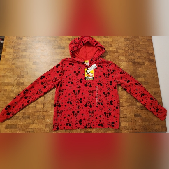 Disney Tops - Disney 90 Years of Mickey Red and Black Mickey Mouse Hoodie. Size Small. Womens